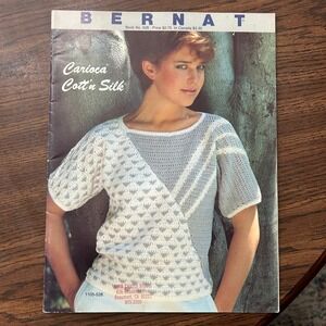 Vintage Bernat Handicrafter 528 Knitting Crochet Pattern Book 1984 Summer Tops